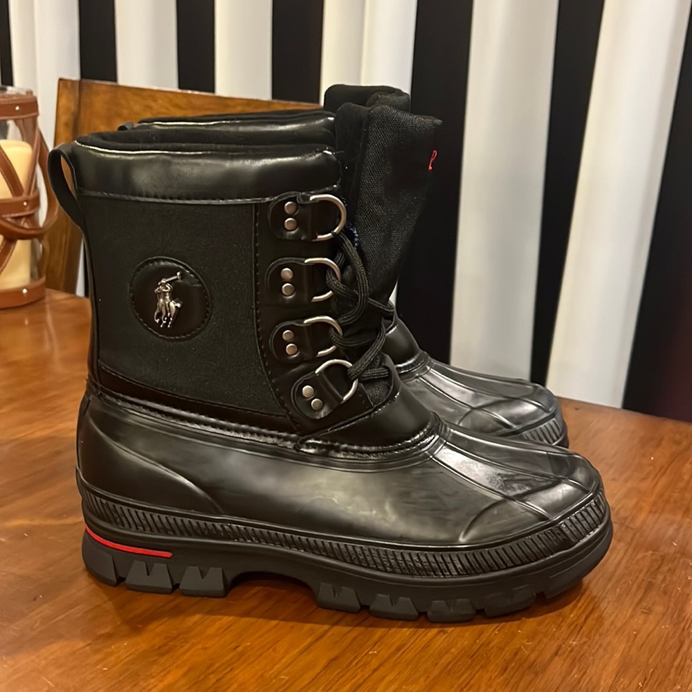 Polo Ralph Lauren Lowen Winter Duck Boots black new Mens Size 7 - Picture 3 of 16
